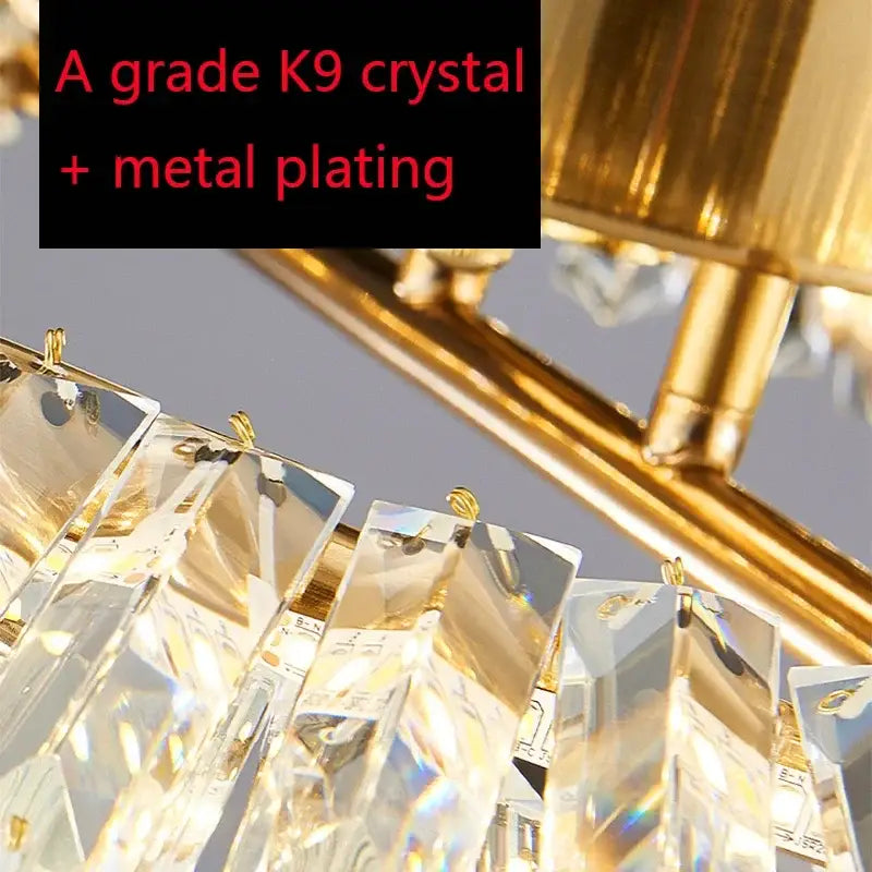 Modern gold ring crystal ceiling lamp dining room led light