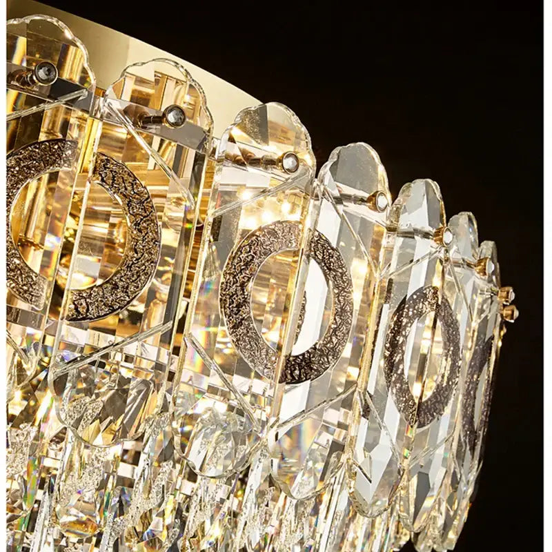 Modern golden crystal ceiling lamp for living room