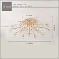 Modern gold crystal ceiling light living room branch fixture