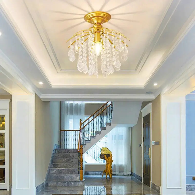 Modern black crystal ceiling light living room chandelier