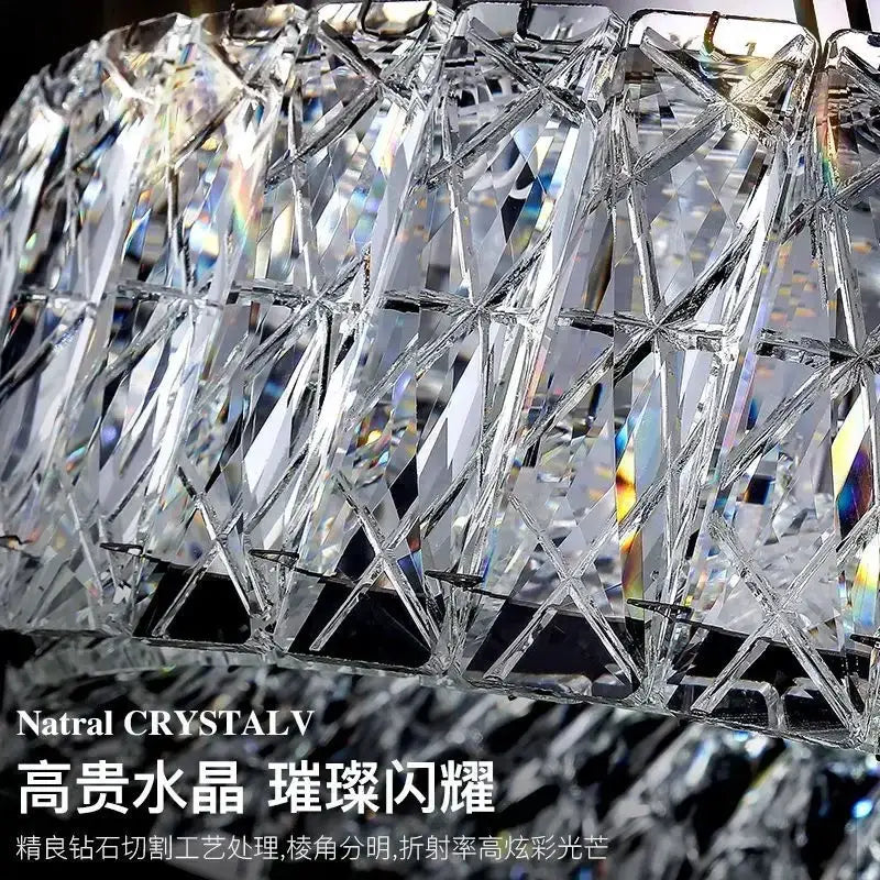 Modern luxury chrome crystal ceiling light for living room
