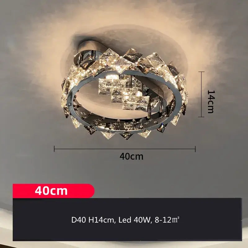 Modern chrome crystal ceiling light for living room