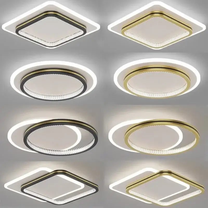 Modern gold crystal ceiling light for bedroom and living room