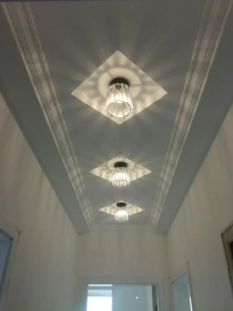 Modern black & gold crystal ceiling lights bedroom glass lamp