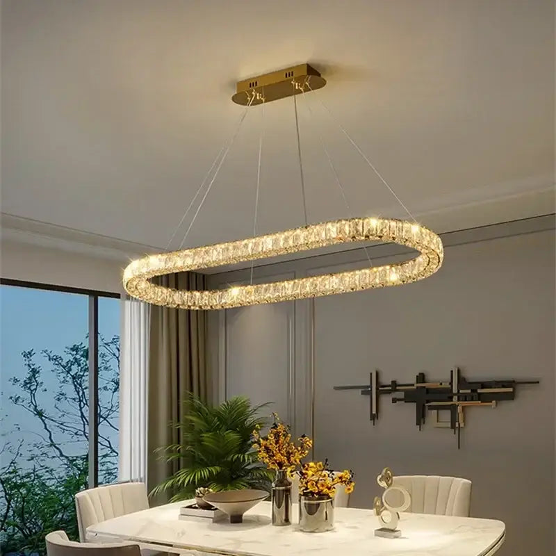 Modern golden spiral decorbites crystal ceiling lights living room
