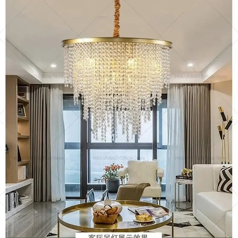 Post-modern gold decorbites crystal chandelier living room lighting