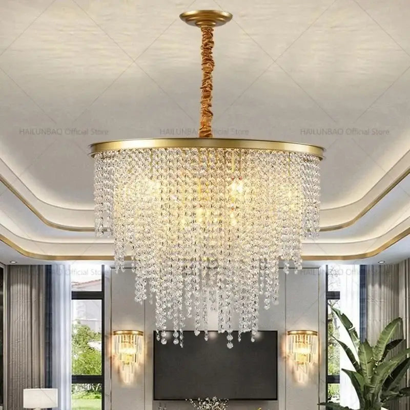Post-modern gold decorbites crystal chandelier living room lighting