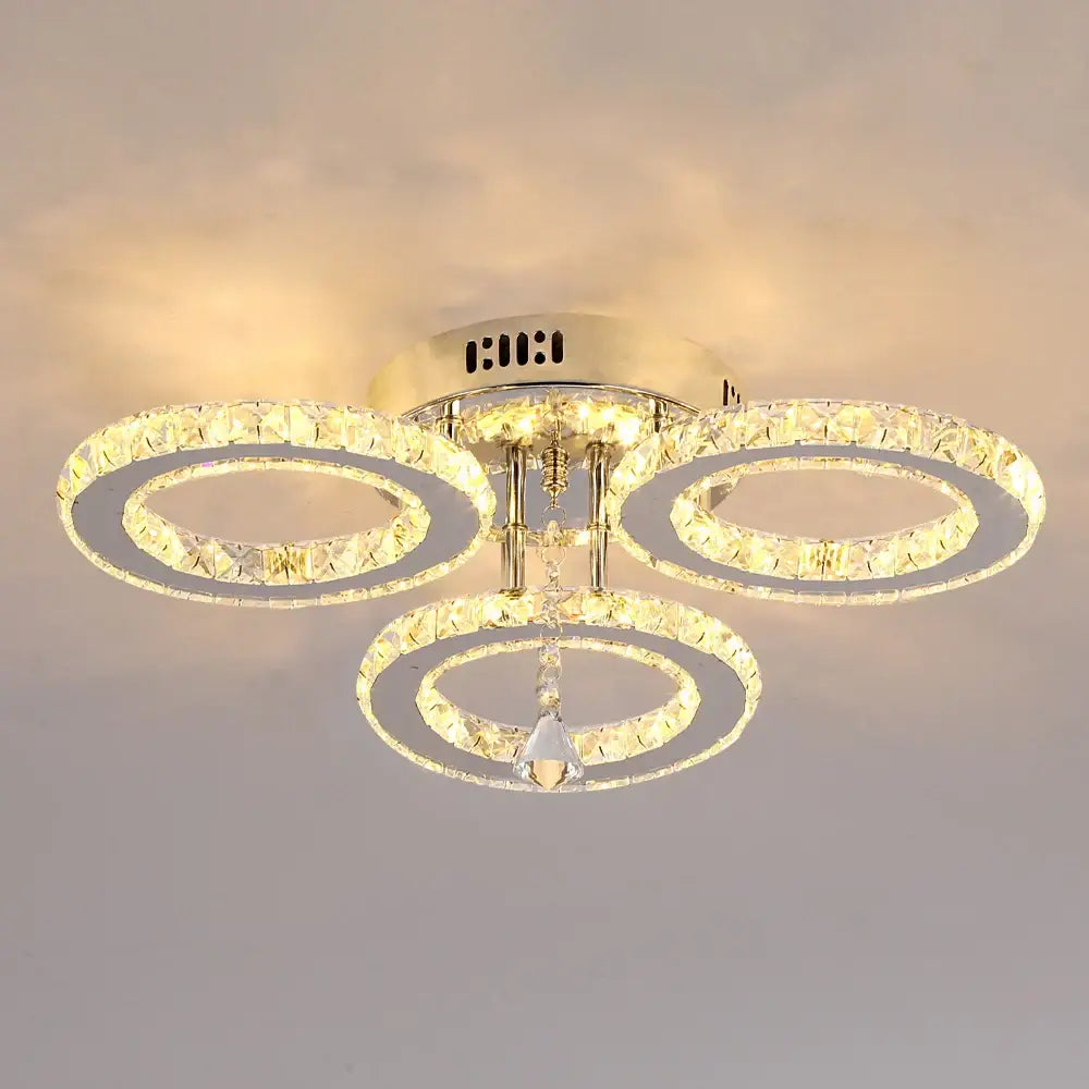 Modern gold decorbites crystal chandelier 3 ring living room light