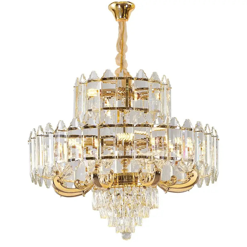 Luxury gold multi-tier decorbites crystal chandelier dining room light