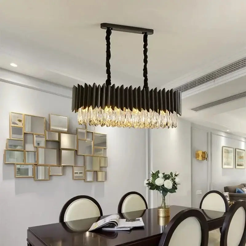 Modern black & gold decorbites crystal chandelier living room pendant light