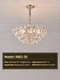 Gold teardrop crystal chandelier ceiling light for dining room