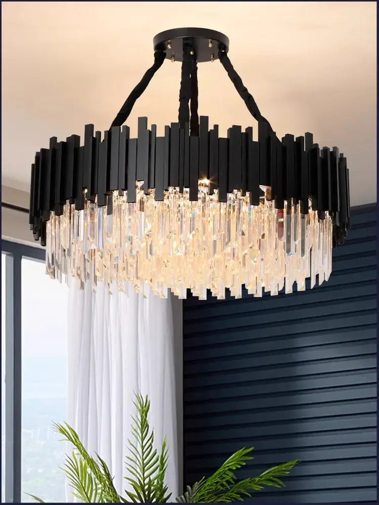 Modern gold & black decorbites crystal chandelier dining room light