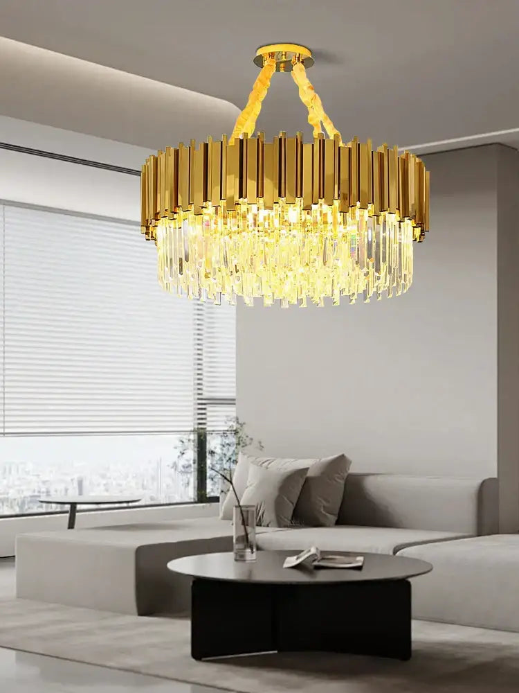 Modern gold & black decorbites crystal chandelier dining room light
