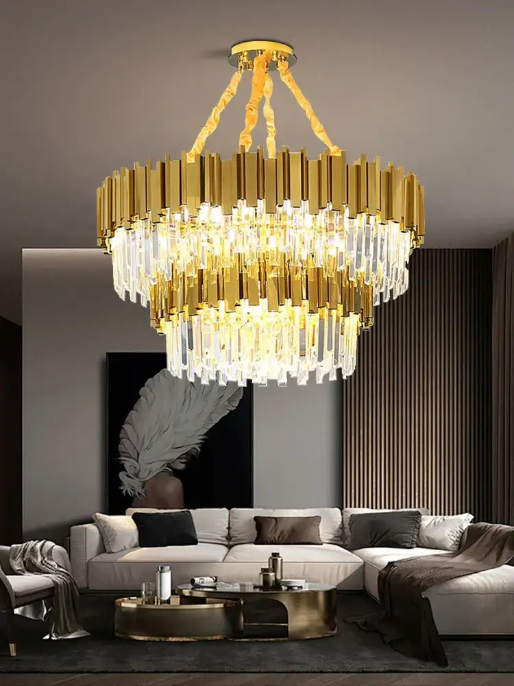 Modern gold & black decorbites crystal chandelier dining room light