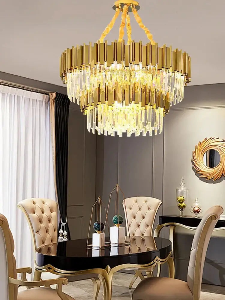 Modern gold & black decorbites crystal chandelier dining room light