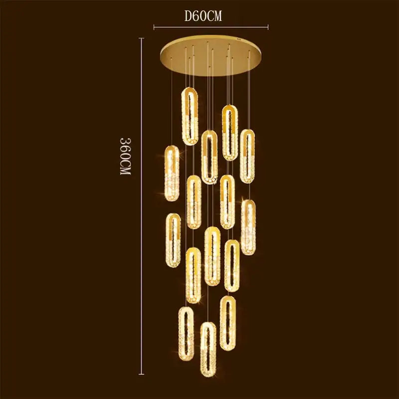Modern gold crystal chandelier dining room pendant lights