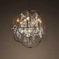 Decorbites crystal chandelier spherical dark metal light for living room
