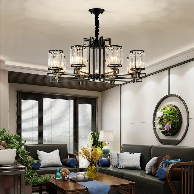 Decorbites crystal chandelier gold geometric living room light