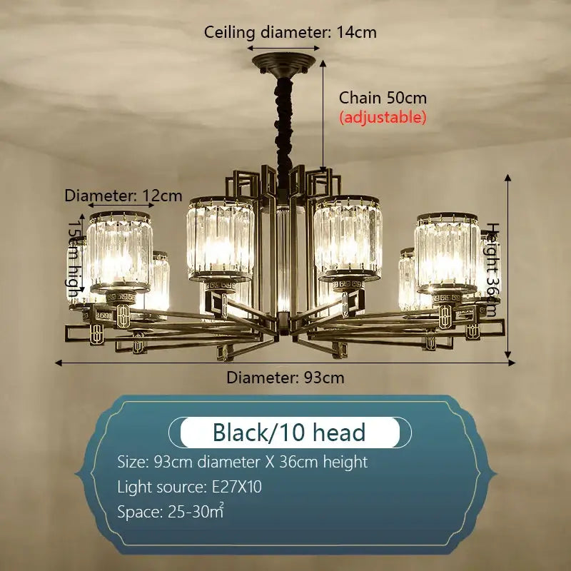 Decorbites crystal chandelier gold geometric living room light