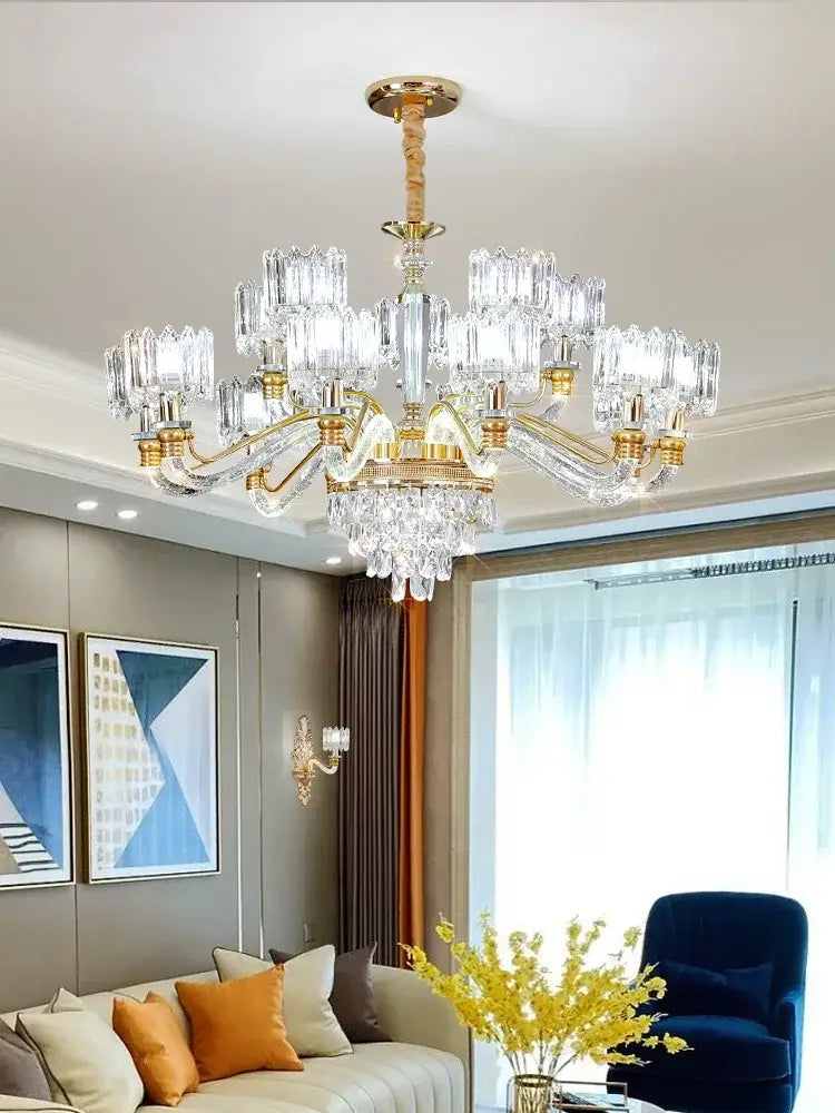 Elegant gold decorbites crystal chandelier for living room