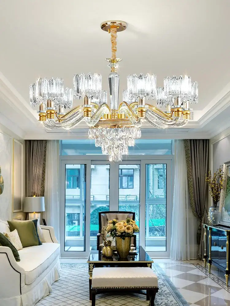 Elegant gold decorbites crystal chandelier for living room