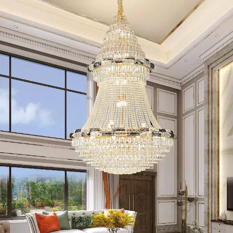 European gold decorbites crystal chandelier for living room luxury