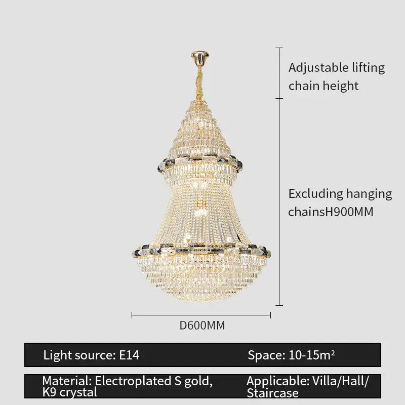European gold decorbites crystal chandelier for living room luxury