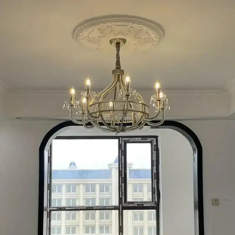 Antique silver decorbites crystal chandelier for dining room