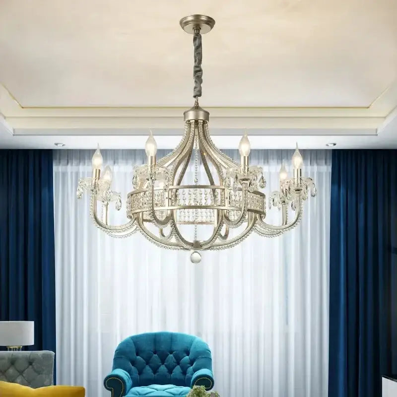 Antique silver decorbites crystal chandelier for dining room