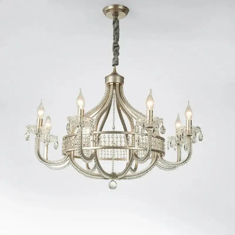 Antique silver decorbites crystal chandelier for dining room