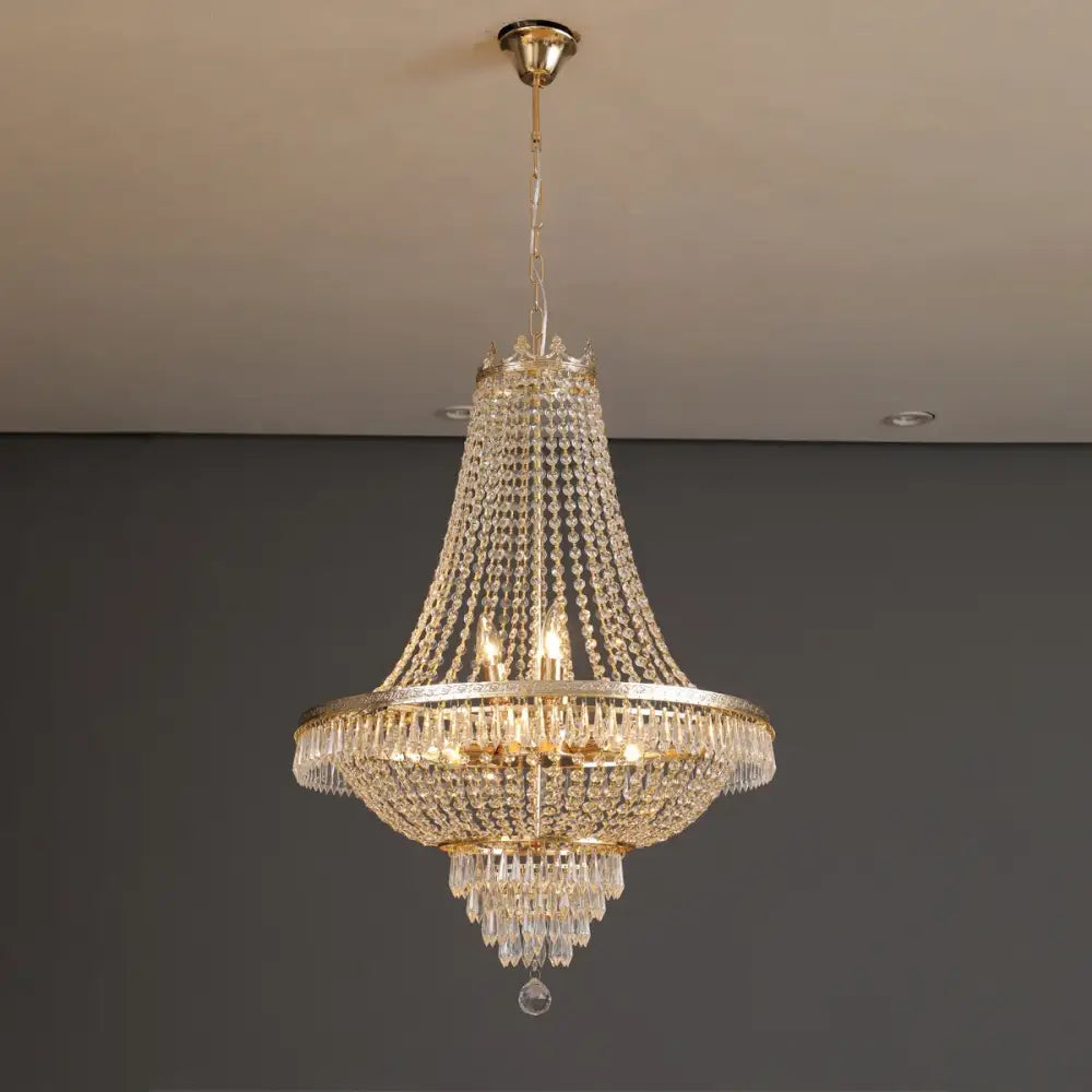 Ornate silver multi tier decorbites crystal chandelier living room