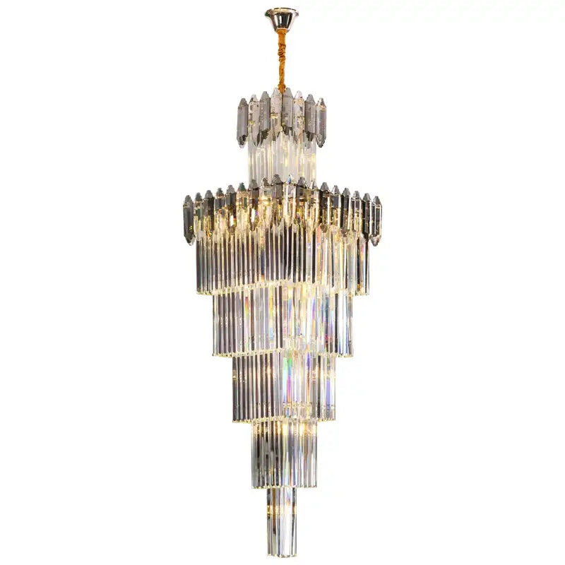 Luxury gold and frosted crystal chandelier dining room light fixture