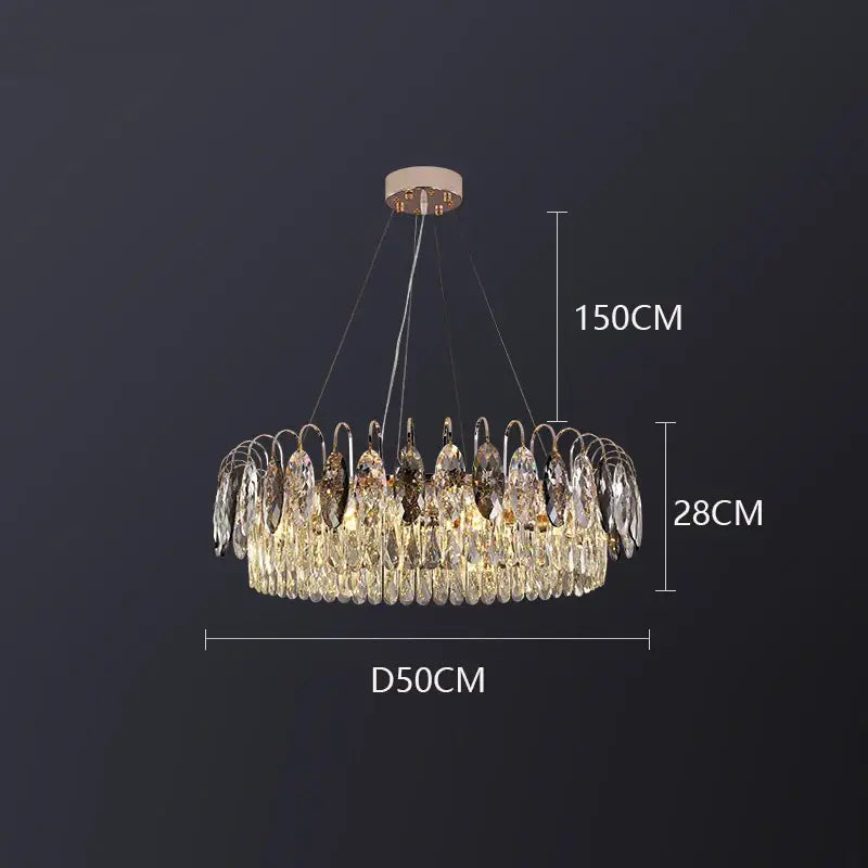 Decorbites crystal chandelier gold & amber living room light