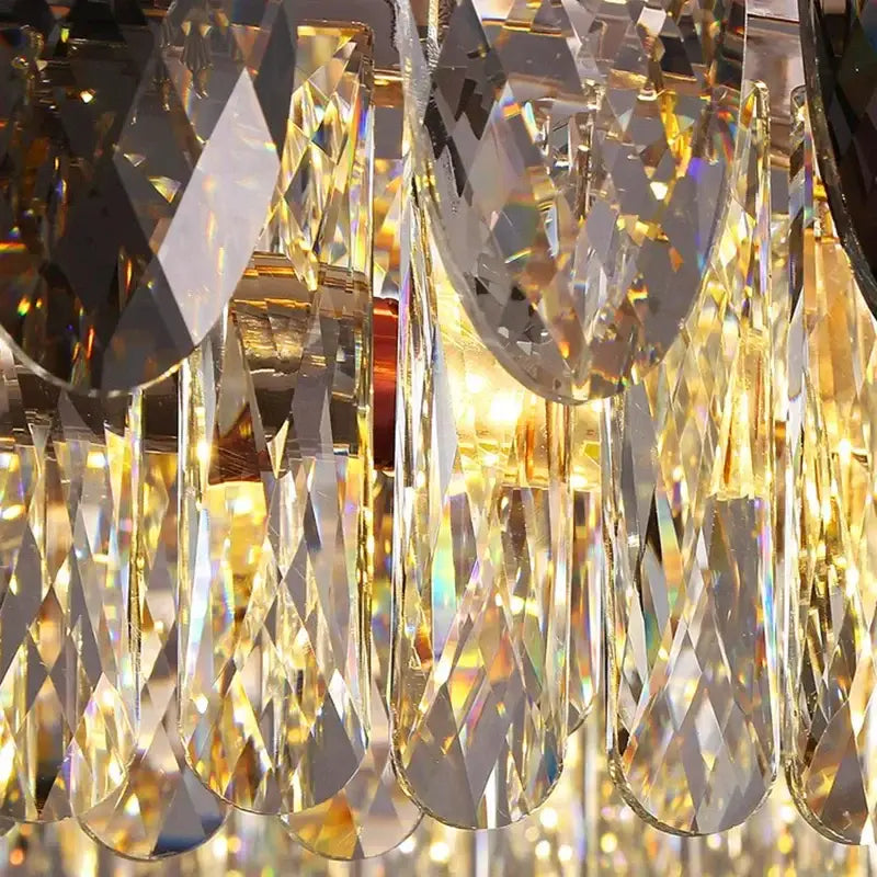 Decorbites crystal chandelier gold & amber living room light