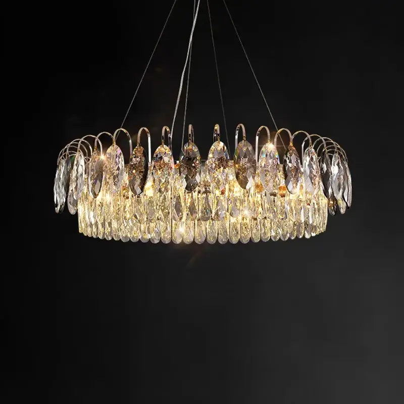 Decorbites crystal chandelier gold & amber living room light