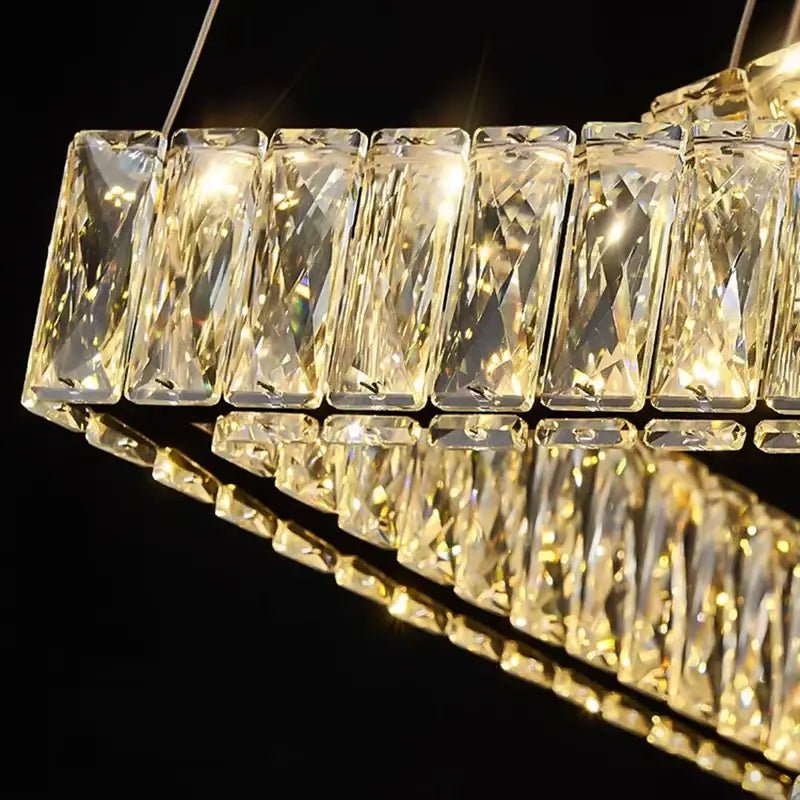Modern golden geometric decorbites crystal chandelier living room light
