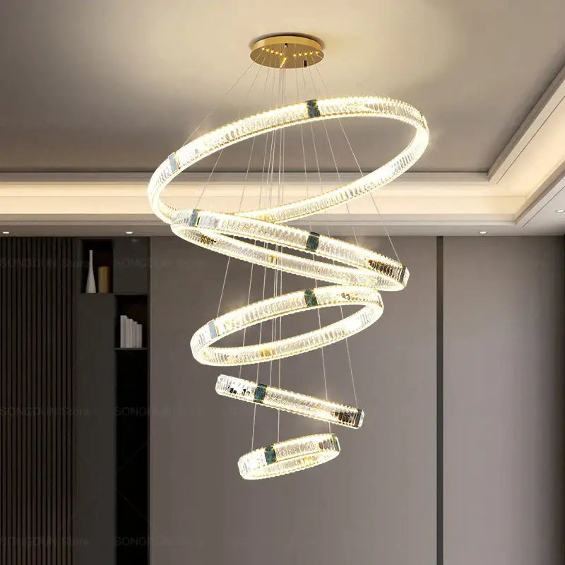 Modern spiral gold decorbites crystal chandelier for dining room