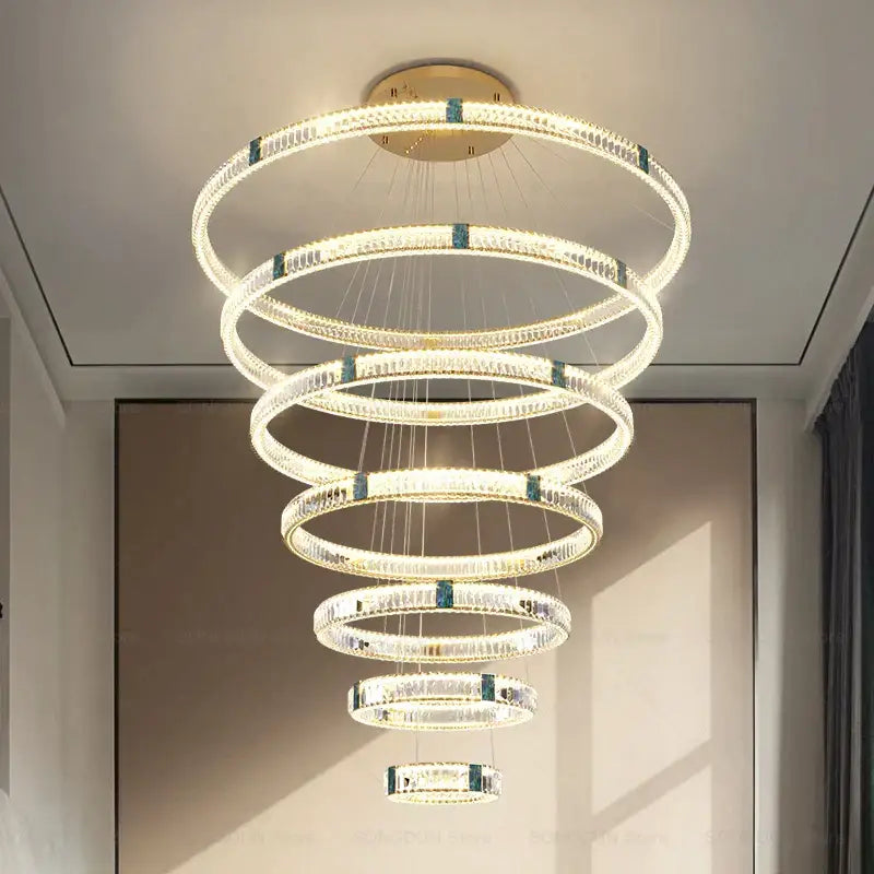 Modern spiral gold decorbites crystal chandelier for dining room