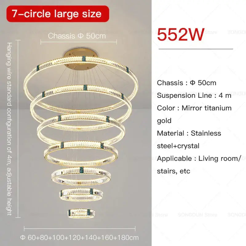 Modern spiral gold decorbites crystal chandelier for dining room