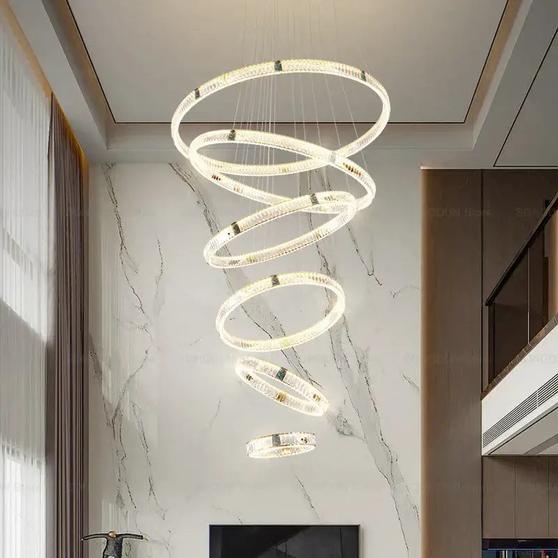 Modern spiral gold decorbites crystal chandelier for dining room