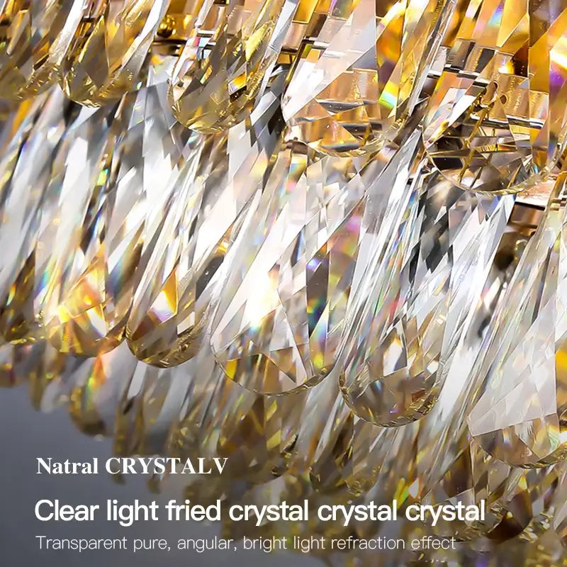 Decorbites crystal chandelier gold & blue peacock living room light