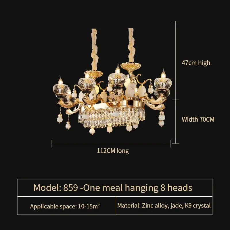 Ornate gold decorbites crystal chandelier for the dining room