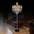 Peach crystal chandelier floor lamp for living room decor