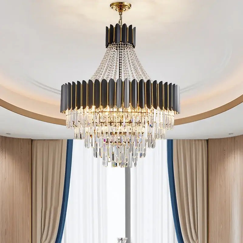 Modern black & gold decorbites crystal chandelier for living room