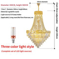 Golden tiered crystal chandelier for villa living room