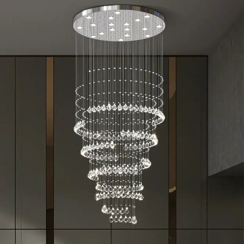 Modern chrome decorbites crystal chandelier living room spiral pendant