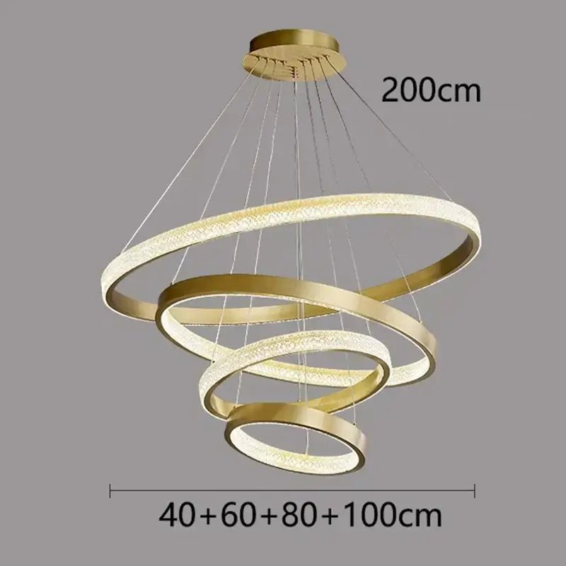 Modern gold textured crystal chandelier dining room pendant light