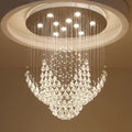 Modern cascading crystal chandelier living room pendant light