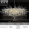 Modern branching crystal chandelier for living room aluminum lamp
