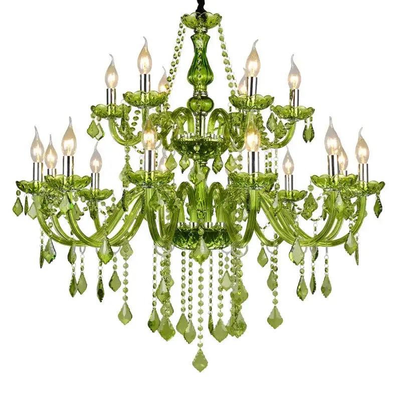 Glamorous emerald green decorbites crystal chandelier for bedroom